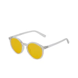 IRUS by IDEE Men Yellow Lens & White Round Sunglasses with UV Protected Lens IRS1226C3SG-11