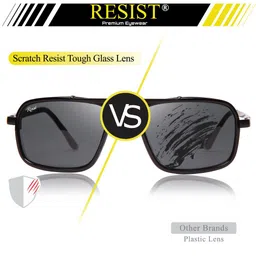 RESIST EYEWEAR Square Sunglasses With UV Protected Lens PETER BLACK BLACK-39