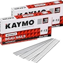 Kaymo BR18G12 F-12 Brad Nails | 12mm Length | Pack of 2 (10,000 Nails) | For Trim, Carpentry, Woodworking-picture-13
