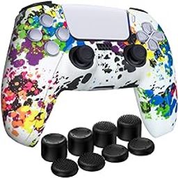 OIVO INDIA Multicolor Cover Compatible for PS5 Game Controller Remote Sleeves with Black ThumbGrip Set-5
