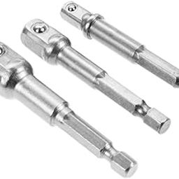 JPT Chrome Vanadium Steel 3 Pcs Socket Adapter Set Hex Shank To 1/4, 3/8, 1/2 Inch Impact Driver Drill Bits-image-58