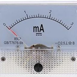 LOOM TREE® DC Ammeter Analog Panel Meter Amp Meter Current Gauge Pointer Type 0-3mA-3