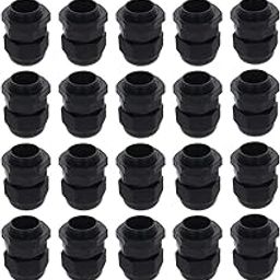 Bettomshin 20Pcs M18x1.5 Cable Gland Plastic Waterproof Cable Glands Joints Adjustable Connector Black for 5-10mm Dia Cable-picture-12