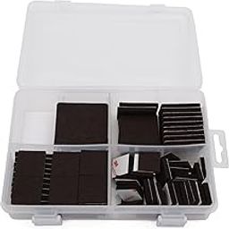 Store2508 (100 Pcs) Self Sticking Square Felt Pads Non Skid Floor Protector Furniture Pad Noise Insulation Pad Floor Bumper. with Plastic Storage Box.-image-29