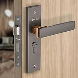 Plantex Heavy-Duty Door Lock Set - Main Door Locks Handle Set/ 6-Lever Mechanism with 3 Years of Warranty/Mortise Locks with 3 Keys, Brass Lock Body & Cylinder(8116 - Satin Black & PVD Choco)-image-25