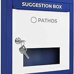 Pathos India Heavy Metal Suggestion Box/Mail Box/Compaint Box/Donation Box/Wall Mountable with Two Key Lock Or Table Surface Box (Blue & White)-image-66