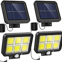 edtepy Outdoor Solar Wall Lights with Remote Control, Waterproof Motion Sensor Security Light, 3 Lighting Mode LED Solar Flood Lights with 16.4ft Cable for Garden, Yard, Garage (Pack of 2)-8