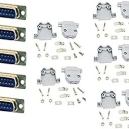 Erh India (Pack of 5 DB15 Connector Male and Male 15 Pin Electrical RS232 D-SUB Connector Solder Type 2 Row for Computer PCB rs232 Connector Male with Cover Case-image-89