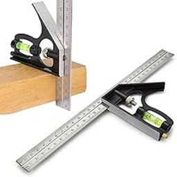 Stainless Steel 300mm Adjustable Engineers Combination Square Rule Right Angle Ruler Tool-0