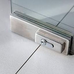 Raj Glass Door Patch Lock Stainless Steel Corner Floor Spring Lock Heavy Duty Pack of 1-picture-1