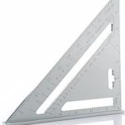 Nirency Double Side measurement Carpentry Speed Square | Triangle Protractor Scale of engineering works | 90 degree Right Angle Set square | Aluminum Alloy-15