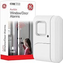 GE Personal Security Window/Door Alarm, DIY Home Protection, Burglar Alert, Magnetic Sensor, Off/Chime/Alarm, Easy Installation, Ideal for Home, Garage, Apartment, Dorm, RV and Office, 56789-1