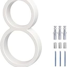 6 Inch White Numbers for House Address Outside - Modern Floating House Numbers, Creats Attractive Interesting Shadows, High Gloss Number 8-image-67