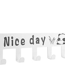 DOCAT Over The Door Organizer Rack Over Door 6 Hook Hanger Rack Clothes Holder for Closet Bedroom Bathroom (White)-87