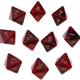 10x10pcs Multi-Sided Dice Polyhedron Dice D8 for D&D TRPG Table Game Black+Red-image-43