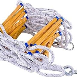 Emergency Fire Escape Rope Ladder 2 Story 8 FT Flame Resistant Safety Quick Ladder for Adults/Kids with 2 Spring Hooks, Stainless Steel Inner Ring, 23mm Thicker Octagonal Anti-Slip Rung (8ft/2.5m)-image-18