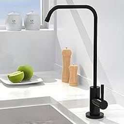 InArt Drinking Water Faucet for Kitchen Sink - Stainless Steel, Black Matt Finish, 360 Swivel, Non-Air Gap RO Faucet with 2-Year Warranty SS304, 360° Swivel Square-17