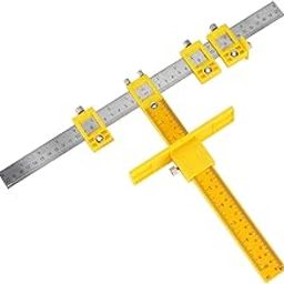 Sherni Cabinet Jig Pull Template Hardware Jig, Punch Locator Drill Guide Wood Drilling Doweling Tool for Door and Drawer Handle Knob, Adjustable Pull Installation Template Tool-24