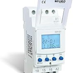 EDTE1 Timer - Weekly and Pulse programmable Timer- 50 On and Off Programs - Replaceable Battery - Back lit Display - Automatic time Relay/Switch - 16A TUV Certified Relay - 1 c/o 240vAC-picture-10