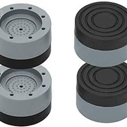 DALUCI 4 Pcs Anti Vibration Pads for Washing Machine Feet Pads with Tread Grip Shock Absorber Noise Cancelling Washing Machine Stand Rubber Pads Fridge Stand (Black & Grey, Round)-11