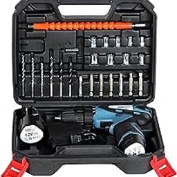 WONDERCUT WC-CDK1007B Cordless Screw Driver With Soft Grip/Drill,12V,18 Torque Setting, 2 Modes, Variable Speed, Forward & Reverse,27 Accessories,2 Battery, Adapter, Home DIY&Professional, Blue&Black-picture-16