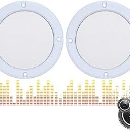 Speaker Decorative Circle, Speaker Protective Cover, Sturdy for Long Time Use Small Speakers(White+White)-14