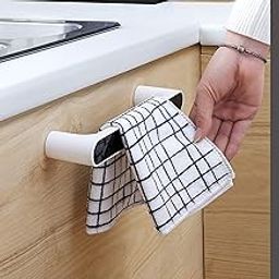 HITSHREE Self Adhesive Plastic Wall Mounted Napkin Towel Holder Stand for Kitchen Bathroom Wash Basin Toilet Laundry Pantry Towel Bar Towel Hanger Towel Rail Wall Mounted Towel Organizer 25.7CM-image-75