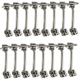 6 Inch Stainless Steel Gate Door Hook/Window Latch for Homes, Offices, Hotels, Malls - Matt Finish Protection Window Stopper, Gate Lock (16 Piece) (5 inch, 16, Count)-image-27