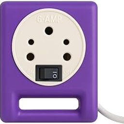 FIT.COM Premium Purple Color 6 Amp Multi Plug Extension Board with On/Off Switch – Heavy Duty Universal Socket, Compact Design, Overload Protection – Ideal for Home, Office & Travel Use | Pack of 1-2