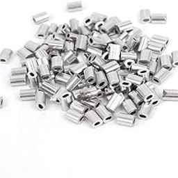 Aluminum Sleeves Clip Fittings Loop Sleeve 1 mm Wire Rope Cable Crimps (Silver Tone) -100 Pieces/Pack-image-42