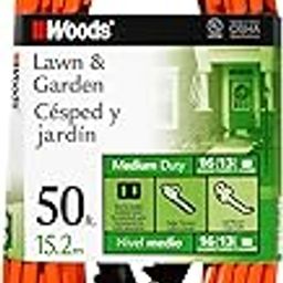 Woods 0723 16/2 SJTW General Purpose Extension Cord, Medium Duty, Ideal for Landscaping and Powering Appliances, Water Resistant Flexible Vinyl Jacket, Durable Molded Plug, 50 Foot, Orange-image-58