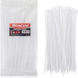 12 Inch Zip Cable Ties (100 Pieces), Self-Locking Premium Nylon Cable Wire Ties,Heavy Duty White, for Indoor and Outdoor by Boacua-image-67