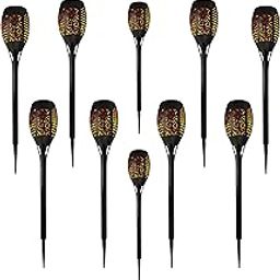 Drumstone (𝗦𝗽𝗲𝗰𝗶𝗮𝗹 𝟭𝟬 𝗬𝗲𝗮𝗿𝘀 𝗪𝗮𝗿𝗿𝗮𝗻𝘁𝘆 10-Piece Solar Flame Torches – Flickering LED Lights, Waterproof Outdoor Garden Lamps, Auto On/Off, Energy-Saving, No Wiring, Adjustable-image-90