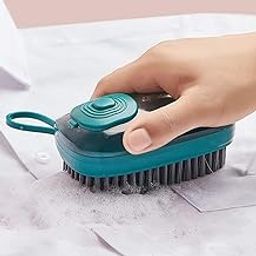 RAVIRANDAL 3 in 1 Multifunctional Washing Brush - Silicone & PBT Material - White - Automatic Liquid Adding - Soft Hair Laundry & Dishwashing Brush - Includes PBT Bristles, Sponge & Emery Brush Heads-image-14