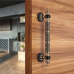 LAPO 12 Inch Full Brass Main Door Handle, Door Handles for Main Door, Pull Handles for All The Doors of House, Office, Hotels-Pack of 1 | Black Finish | 3 Years Warranty S -08-image-66