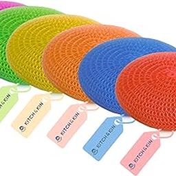 KITCH & KIN Multipurpose Scrubber for Kitchen– Durable Nylon Dishwashing Scrubber & Utensils Cleaning Scrub, Vegetable peelers for Kitchen- Multi Colour Pack of 6-image-98
