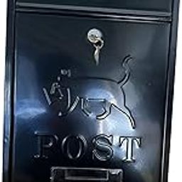 THE STYLE SUTRA Wall Mounted Mailbox Lockable Iron Windproof Mail Box for Gate External Door Black-image-55