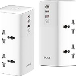 Acer PowerHub Tower | AC Socket + 4 USB Ports (2 Type-C PD + 2 Type-A) | 70W Fast Charging, 2500W Output | Desktop Power Adapter | Surge Protection | Travel Ready | Overload Protection-image-84