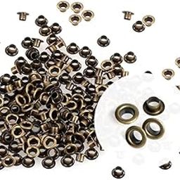 FirstTry Grommet Eyelet Hole Rivets, Set of 100 | 3MM Hole Round Metal Self-Backing Eyelet | for Leather Craft DIY Scrapbooking Shoes Belts Clothes Fashion Practical Accessories (Antique Brass)-image-12