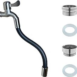 Spatlus Universal Foaming Extension Tube 360° Free Bending Faucet Lengthening Extender Adjustable Sink Drain Extension Tube Bathroom Faucet Extender (30CM, Black)-16