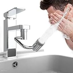 PEGEO Faucet Extender Universal 1080° Swivel Robotic Arm Extension Aerator, ABS Plastic Chrome Finish, Sprayer Attachment, Tap Filter, Sink Extender for Kitchen Sinks PEGEO1-image-37
