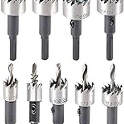 UPTO DATE PRODUCTS 9 Pcs HSS Hole Saw Drill Bits Set For Stainless High Speed Steel Metal Alloy Size: 12 mm14mm, 16mm, 18mm, 20mm, 22mm, 25mm, 28mm, 30mm-image-4