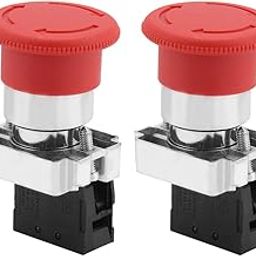 Emergency Switch, 10A Red Screw Fixation Emergency Stop Switch for Contactor for Relay for with Electromagnetic Starter-20