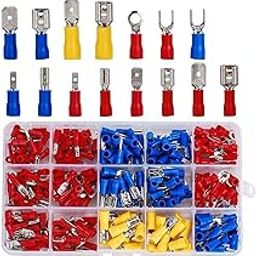 HASTHIP 280Pcs Wire Connector Set, Electric Cable Lugs, Flat, Round, Fork, Ring, Butt Connectors-20