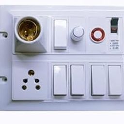 BAHUL Wall Surface PVC with CONECTION Wire ONLY 5 Switch 1 Socket 1 Regulator MCB 1INDICATOR Board Bord with HOLLDER-picture-1