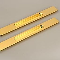 Amar Enterprise 224MM Premium Solid Alluminium PVD Gold Concealed Sliding Door Handle, Sliding Wardrobe Pull Conceal Handle, Cabinet & Drawer Conceal Handle (224MM, Pack of 2)-image-64