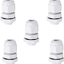 Bettomshin 5Pcs M12 Cable Gland Plastic Waterproof Cable Glands Joints Adjustable Connector White for 2-5mm Dia Cable-image-25