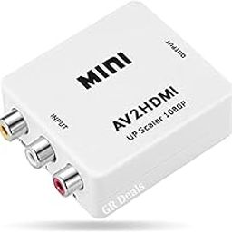 GR Deals AV to HDMI Converter, RCA to HDMI, 1080P Mini RCA Composite CVBS Video Audio Converter Adapter Support PAL/NTSC for TV/PC/Gaming Console/VHS/VCR/Blue-Ray DVD Players. White-14