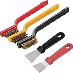 Mclear (Set Of 5) Gas Cleaning Brush | Steel Brush | Wire Brush | Gas Stove Cleaning Brush | Kitchen Tools Cleaning Kit | Chimney Cleaning Brush | Burner Cleaner Brush - (Pack Of 1), Plastic Handle-17