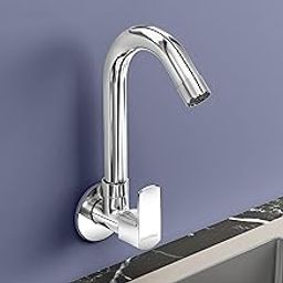 Plantex Single Lever Kitchen Sink Tap with Water Saving Aerator and Brass Spindle Tap/Quarter Turn Sink tap for Kitchen Basin with Wall Flange and Teflon Tape (Saga-Chrome)-image-53